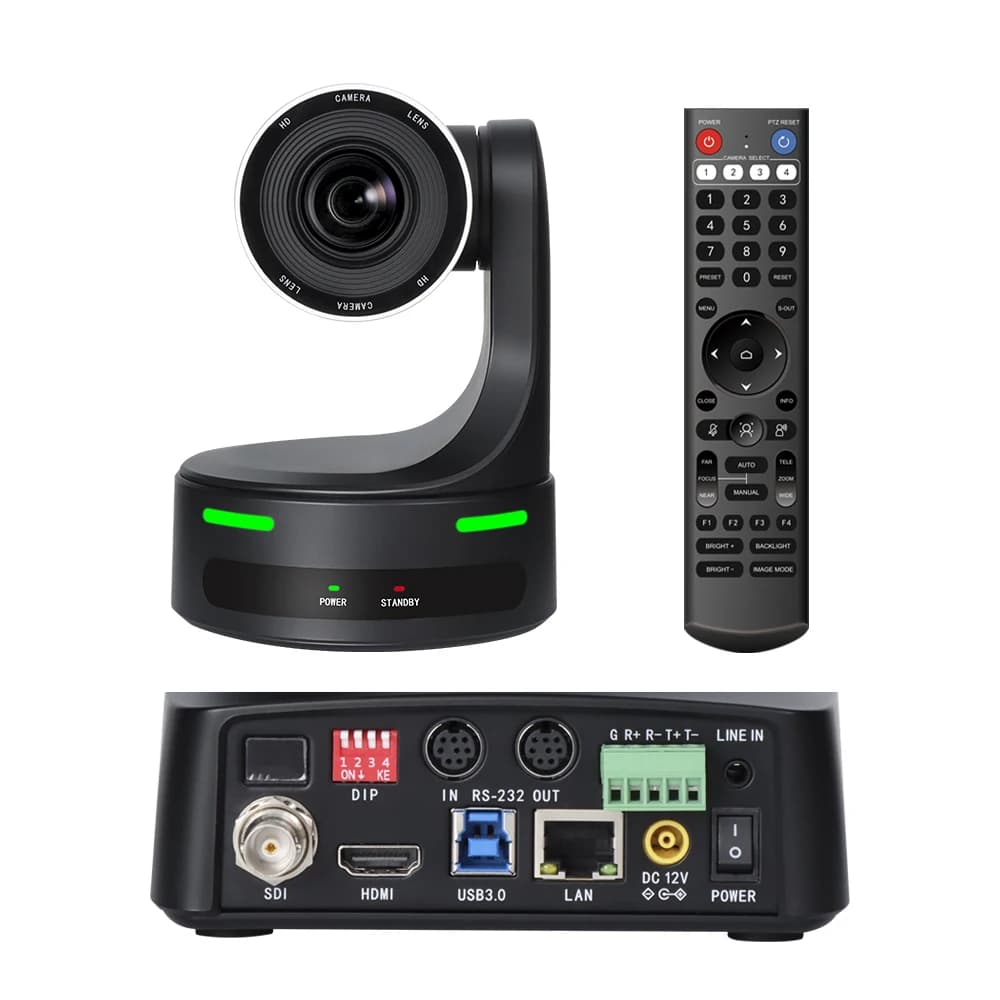 Telecamera PTZ 1080P per Videoconferenze, Streaming Live, Tracciamento Automatico, HDM-I SDI, Webcam PTZ 1080P con Telecomando IR