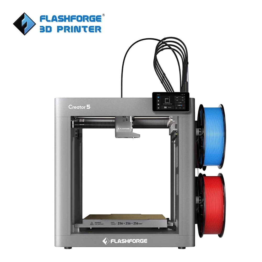 FLASHFORGE High Speed Creator 5 3d Printer Multi-Extruders Multi-color Zero Purge Waste Fully Automatic Calibration Leveling