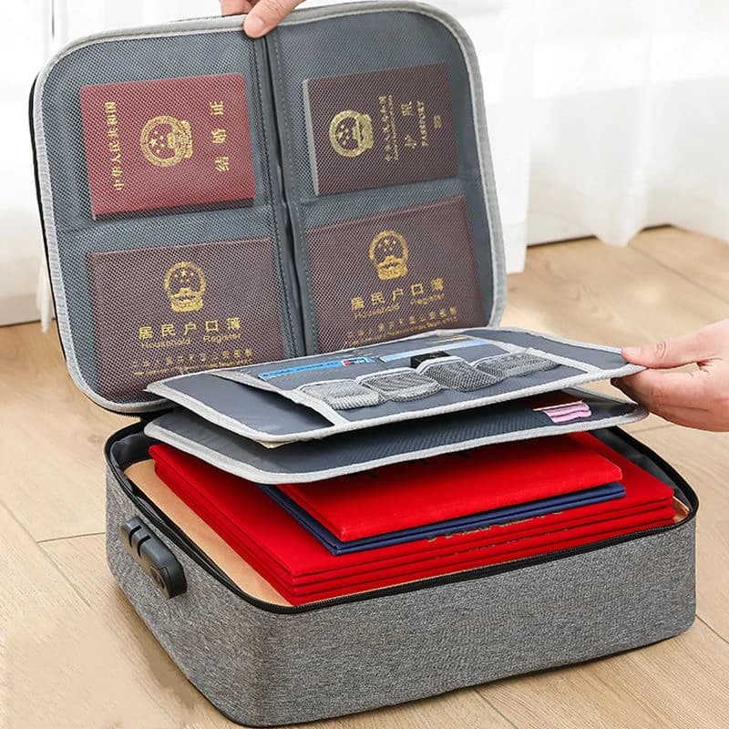Organizzatore Documenti Portadocumenti a 3 Scomparti Borsa per Uomo e Donna Custodia per Passaporto Portafoglio Funzionale