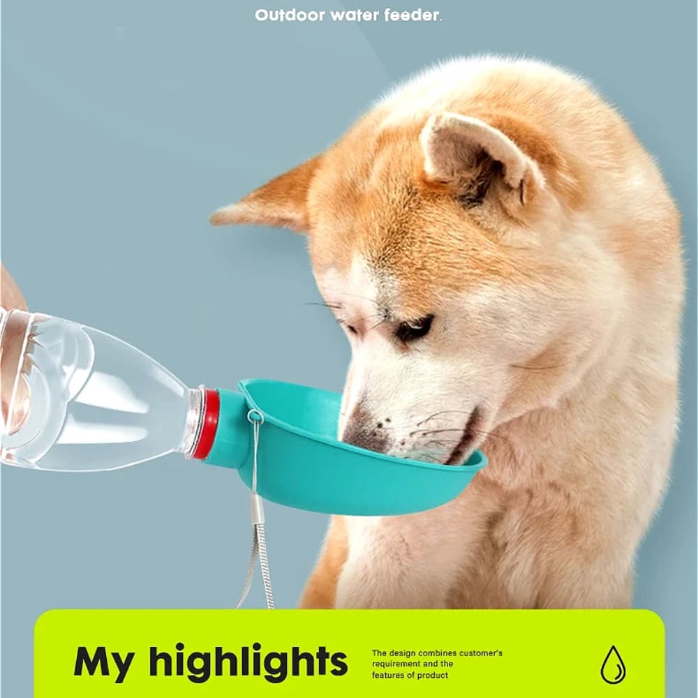 Bevanda per cani Acqua Bevitore portatile da viaggio per animali domestici A prova di perdite Ciotola per cani Cibo Fontana per gatti Bottiglia per bere da passeggio all'aperto Alimentatore per cani