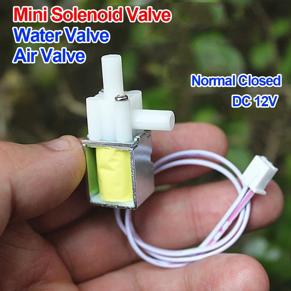 Mini elettrovalvola DC12V Valvola acqua elettromagnetica normalmente chiusa Valvola di sfiato aria elettrica Valvola acqua elettrica fiore N/C