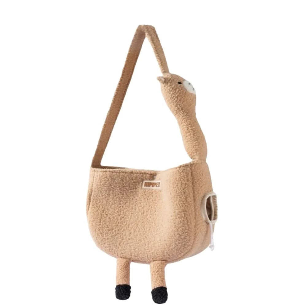 Borsa da trasporto per animali domestici a forma di animale a forma di alpaca/dinosauro/giraffa/oca Borsa a tracolla per gatti calda e traspirante Fibbia di sicurezza lavabile