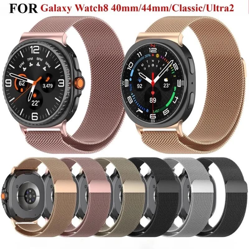 Cinturino Milanese per Samsung Galaxy Watch 8 40mm 44mm Classic 46mm Bracciale in Acciaio Inossidabile Metallico Cinturini per Orologi da Donna e Uomo