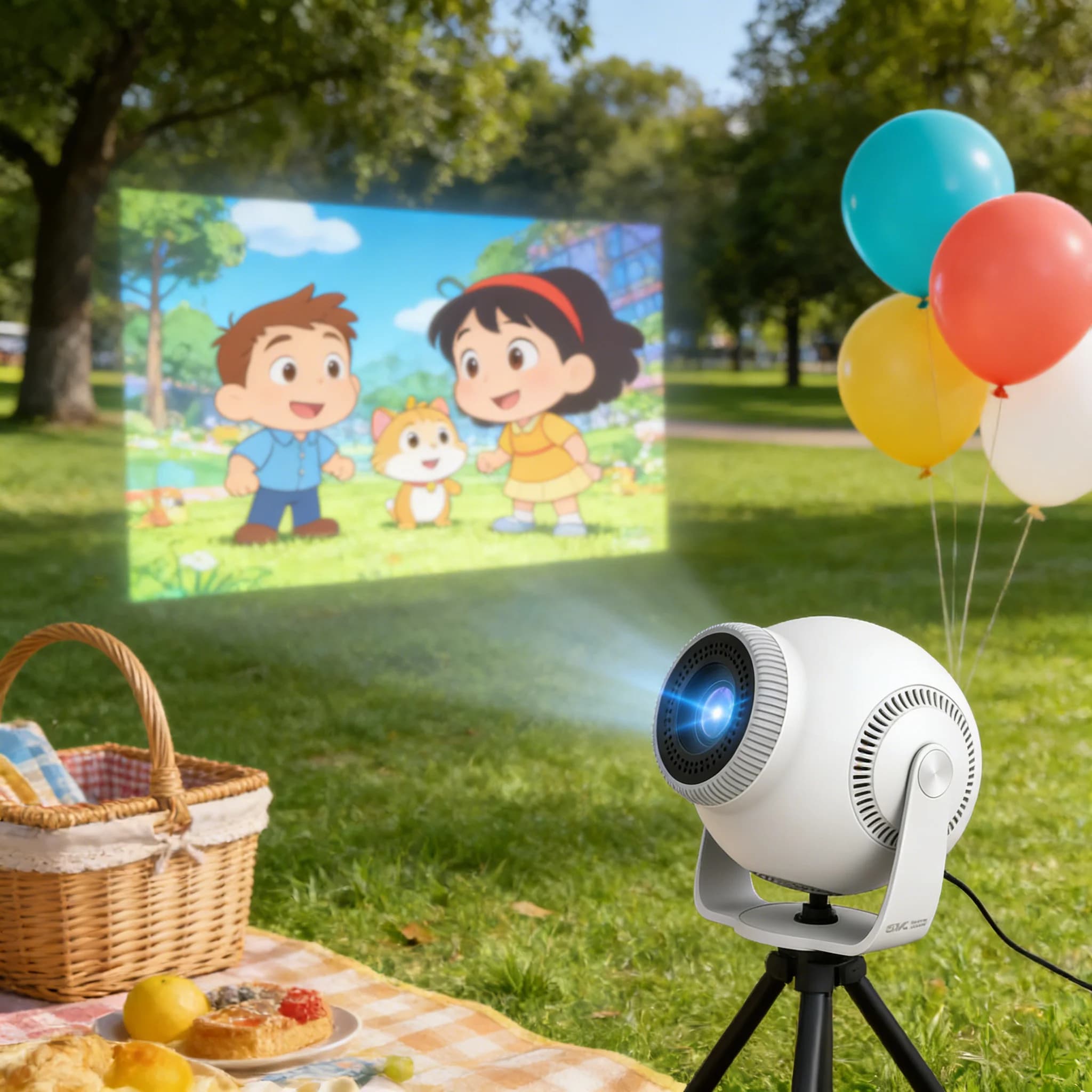 Nuovo proiettore domestico ultra HD per guardare il calcio, gimbal Android, proiettore wireless per schermo, attrezzatura da campeggio, escursionismo