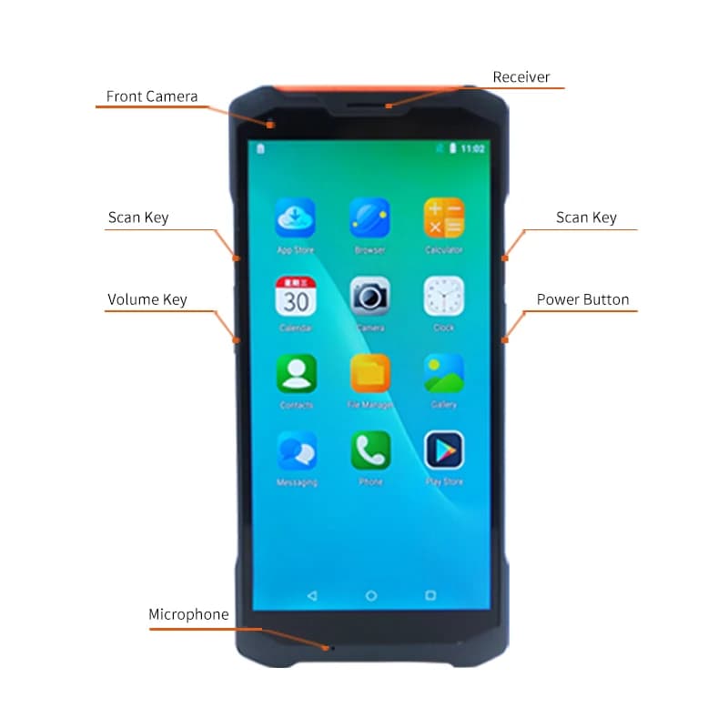 Tablet Industrial Android PDAZ1 Reinforced, Barre and QR Code Reader, Robust Phone for Industrial Use