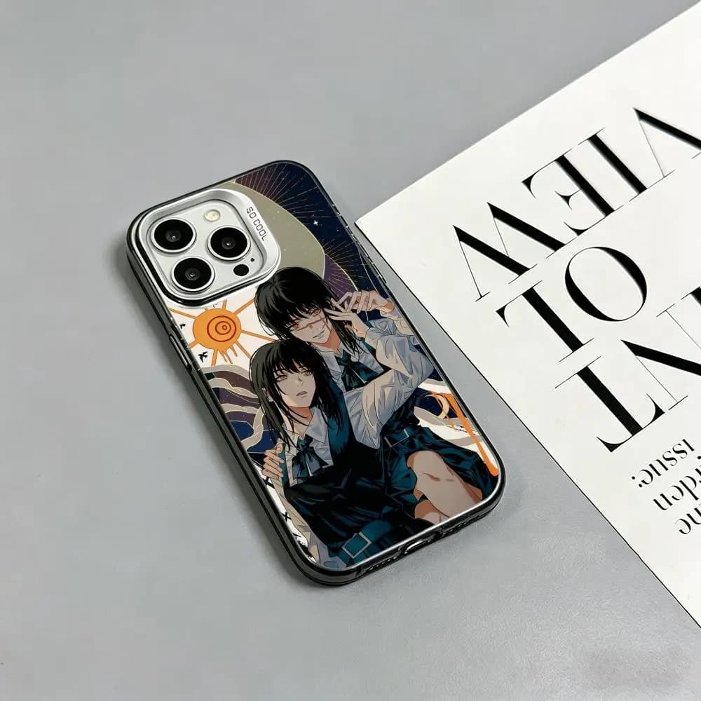 Hot luxury War Devil Asa Mitaka Phone Case IMD Colorful Silver case for iPhone 17 16 15 14 13 12 Pro Max