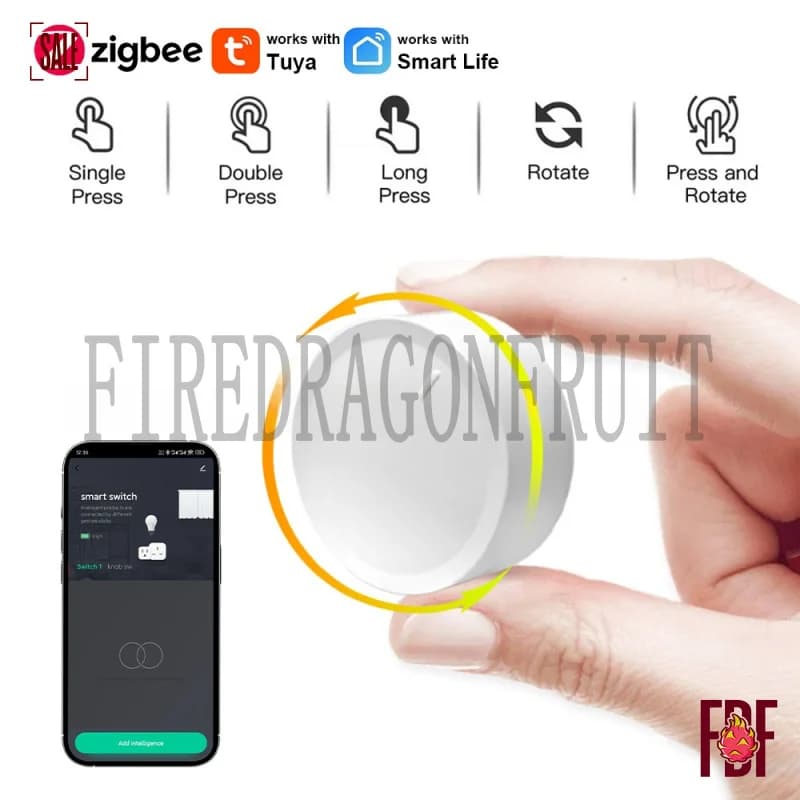 Interruttore SmartButton Zigbee, Pulsante Magnetico Wireless, Controllo Dimmerabile a 2 Vie, Compatibile con Domotica Z2M