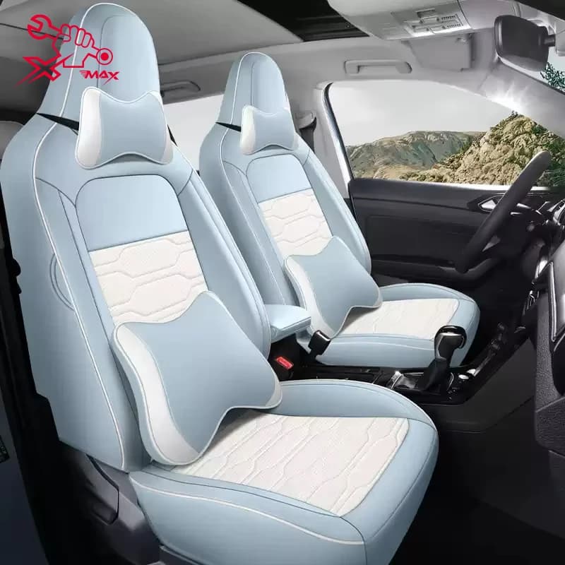 For VW POLO Plus 2019-2024 Car Seat Cover with Left Guide Custom Seat Covers Seat cushions completely surrounded for all seasons