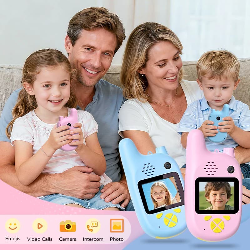 Schermo da 2.0 pollici 2PCS Video Bambini Walkie Talkie Giocattolo Doppia fotocamera Composizione one-touch Ricevitore bidirezionale portatile Batteria ricaricabile