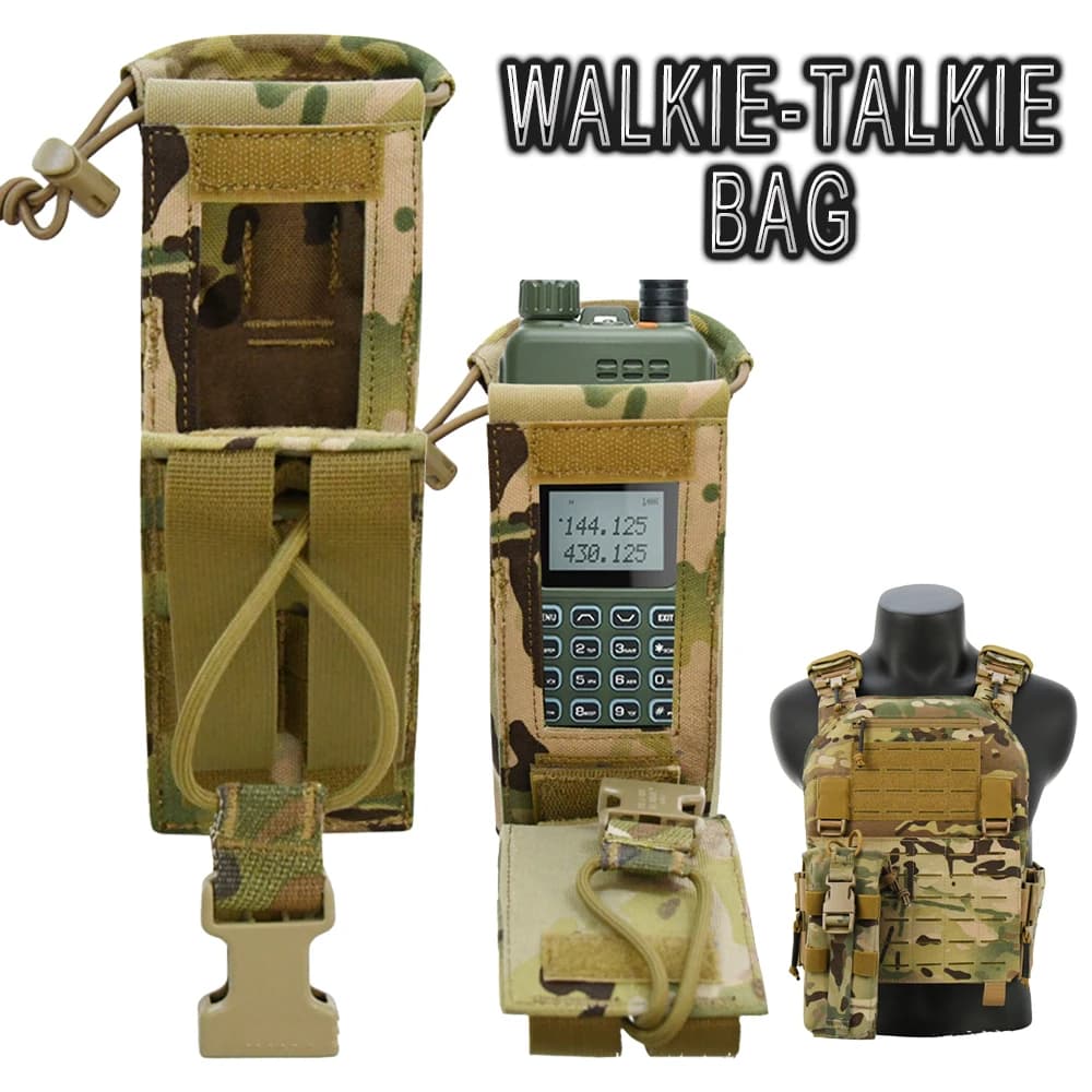 Borsa tattica per walkie-talkie Pacchetto Airsoft Sistema MOLLE Gilet portatile Custodia per radio per sport all'aria aperta Caccia Paintball Tiro