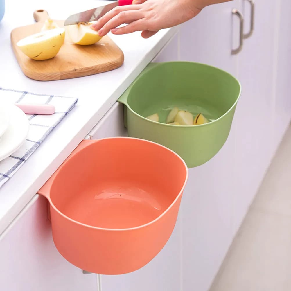Cestino per Rifiuti da Appendere alla Porta dell'Armadio in Plastica, Resistente agli Strappi, Ampio Contenitore per la Casa, Cestino Verde da Appendere