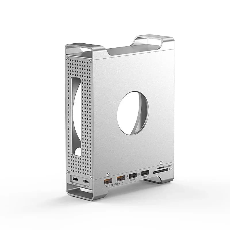 Docking station stand Mac Mini M4 custodia SSD m.2 nvme Docking station splitter USB3.2 10G
