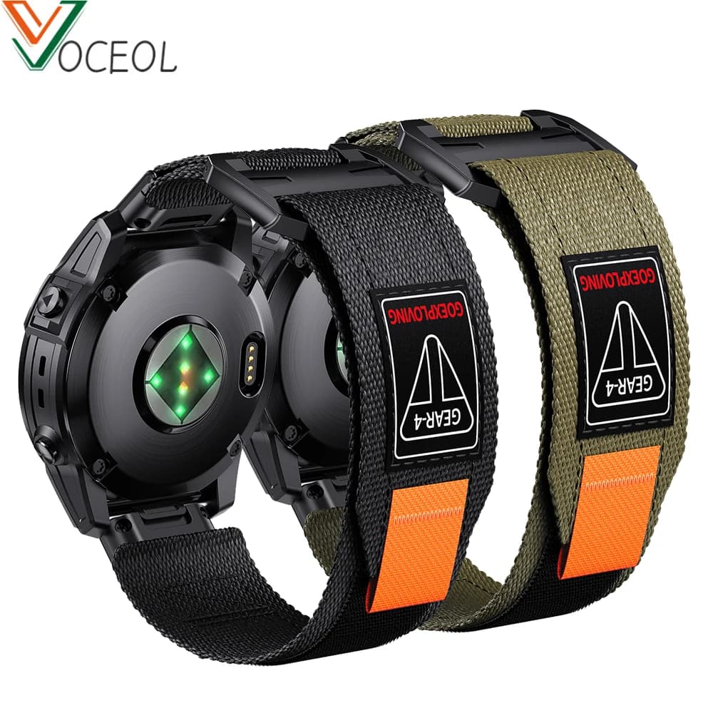 Cinturino per orologio in nylon con velcro QuickFit da 26 mm per Garmin E 8 51 mm, Fenix 7X/6X Pro/5X, Tactix 7 8, Epix Pro 51 mm, Enduro 3 2 cinturini