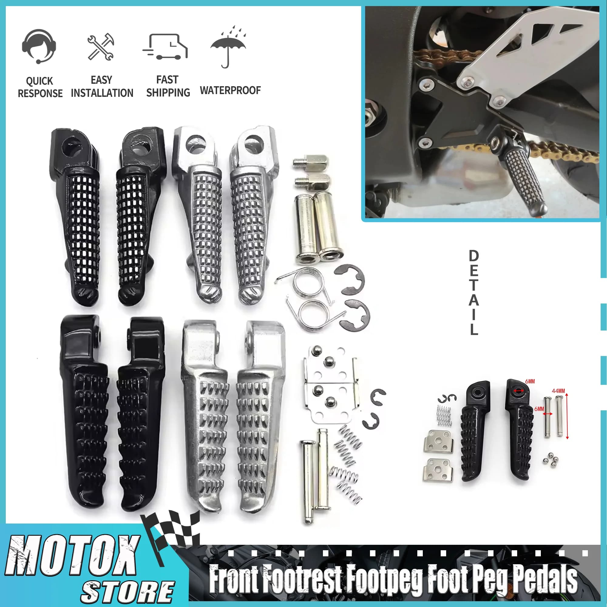 Moto Anteriore Poggiapiedi Pedana Pedale Peg Pedali Misura per KAWASAKI Z650 Z900 VERSYS-X 300 NINJA 650 NINJA 300 250 Z250 Z300