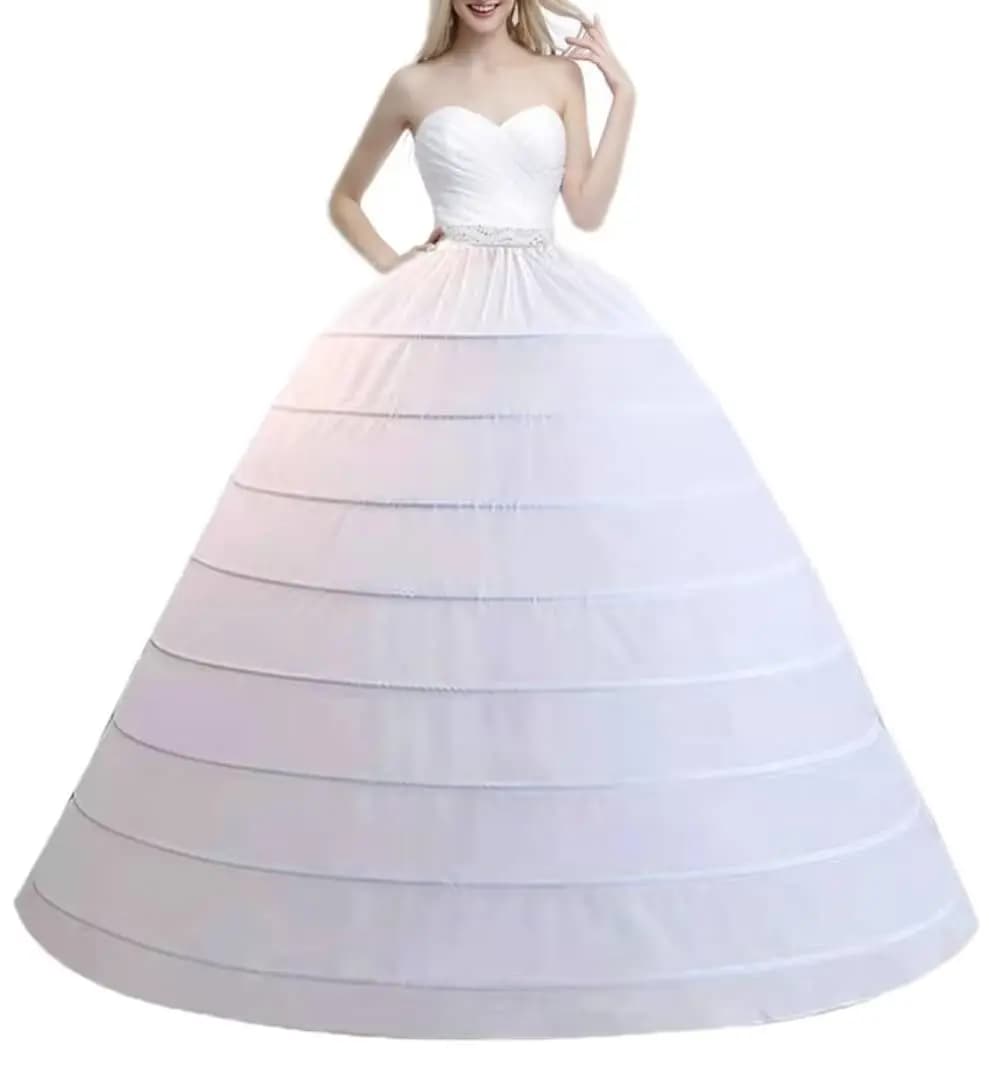 Sottogonna da donna con 8 cerchi super gonfi, gonna mezza sottoveste, sottogonna lunga fino al pavimento, per abito da ballo Quinceanera