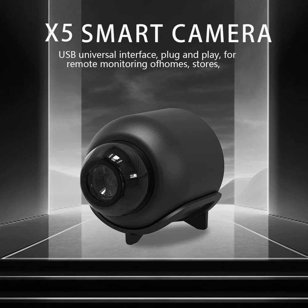 Mini telecamera X5; HD 480P conveniente; Sicuro; Pratico; WiFi; Baby monitor; Cura degli anziani; Uso domestico; Uso esterno; Telecamera per auto.