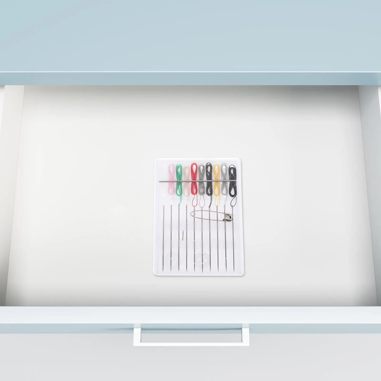 Kit da Cucito Portatile 5 Pezzi con Ago e Filo, Mini Custodia da Viaggio Multifunzionale per Ricamo a Punto Croce