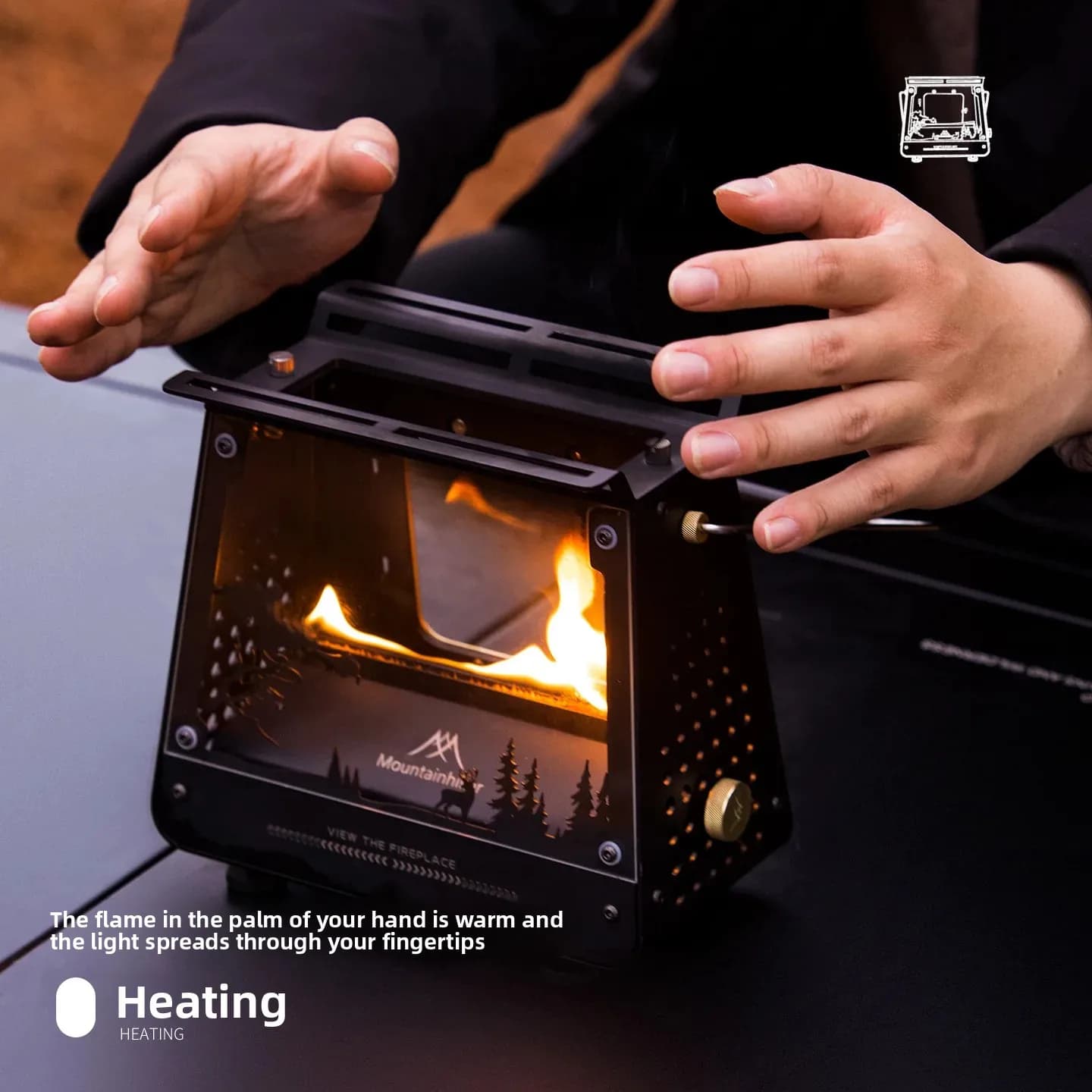 MOUNTAINHIKER New Piano Shaped Portable Brush, Open Camping Combustion Platform, Mini Stainless Steel Plate 201