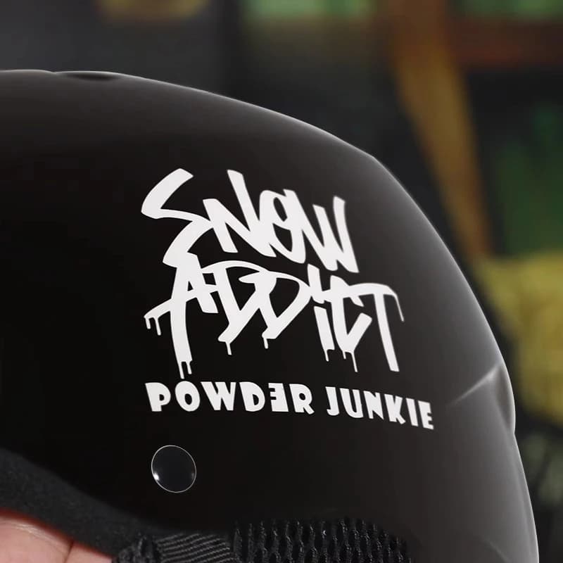 1PC SNOW ADDICT POWER JUNKIE adesivi moto impermeabili per moto serbatoio carburante caschi da sci snowboard durevoli decalcomanie in vinile