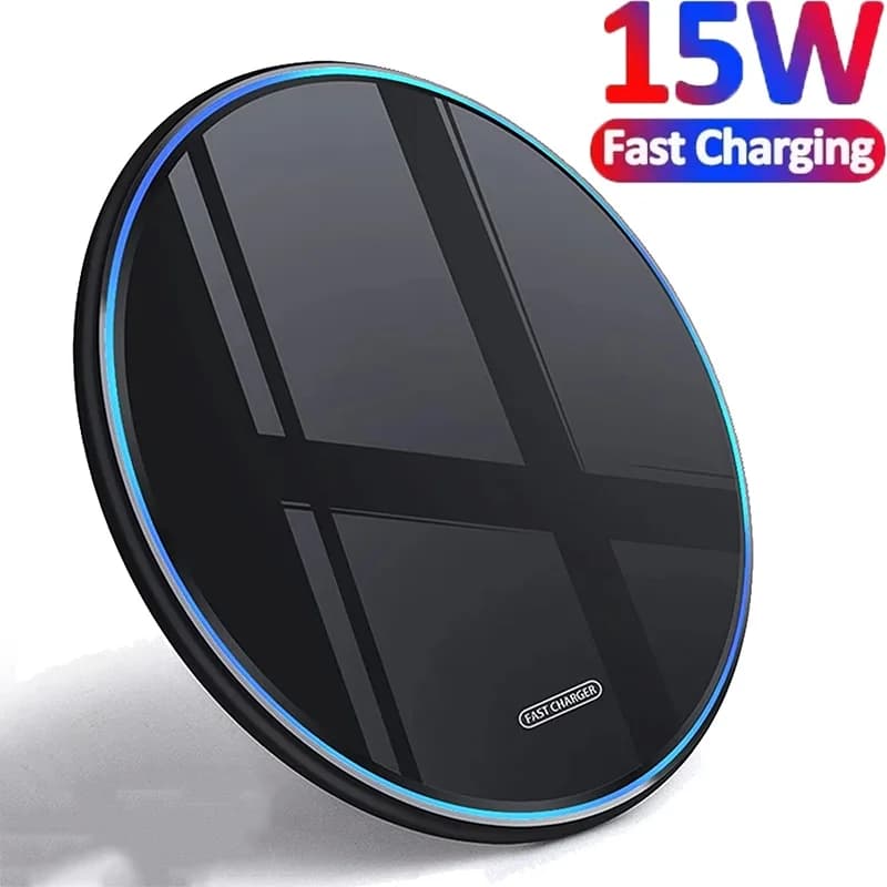 Tappetino di ricarica rapido a induzione Tappetino di ricarica wireless magnetico da 15 W per iPhone Xiaomi Realme Huawei Caricabatterie per telefoni cellulari Dock Station
