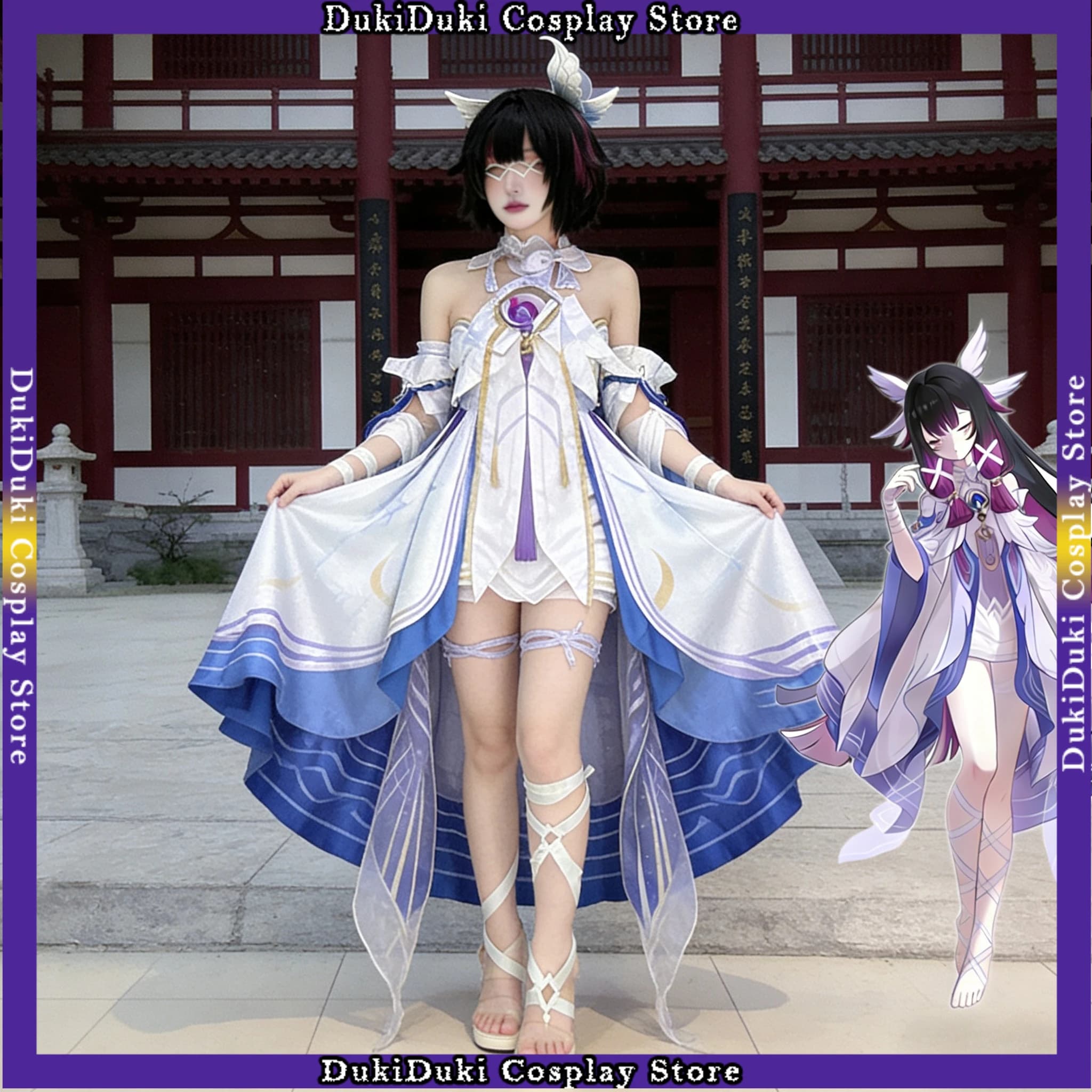 Costume Cosplay Columbina di Genshin Impact, Uniforme da Donna Ispirata all'Anime, Elegante Abito per Giochi di Ruolo, Design Fantasioso