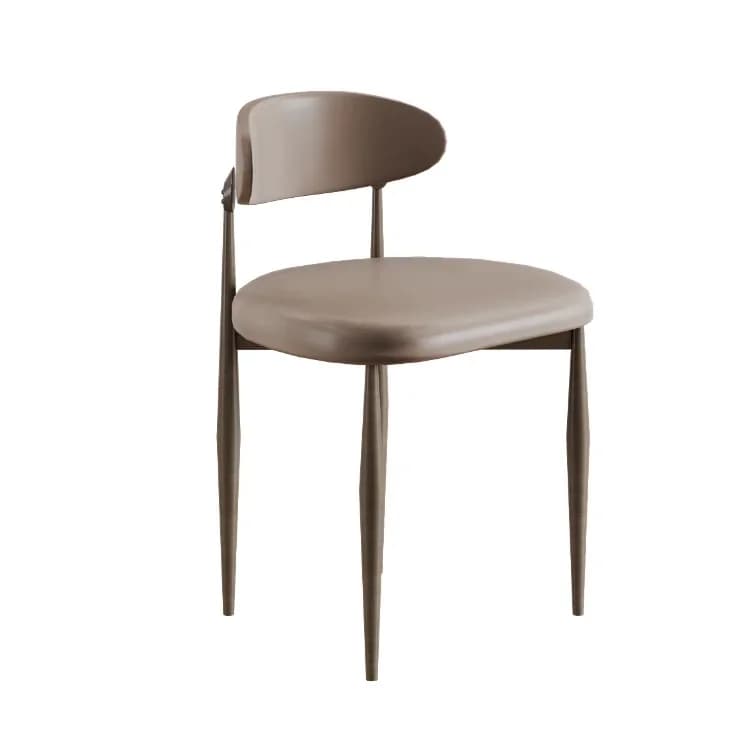 Per mobili da sala da pranzo moderni e minimalisti personalizzati Sedie con gambe in legno in pelle Sedia da pranzo con schienale alto