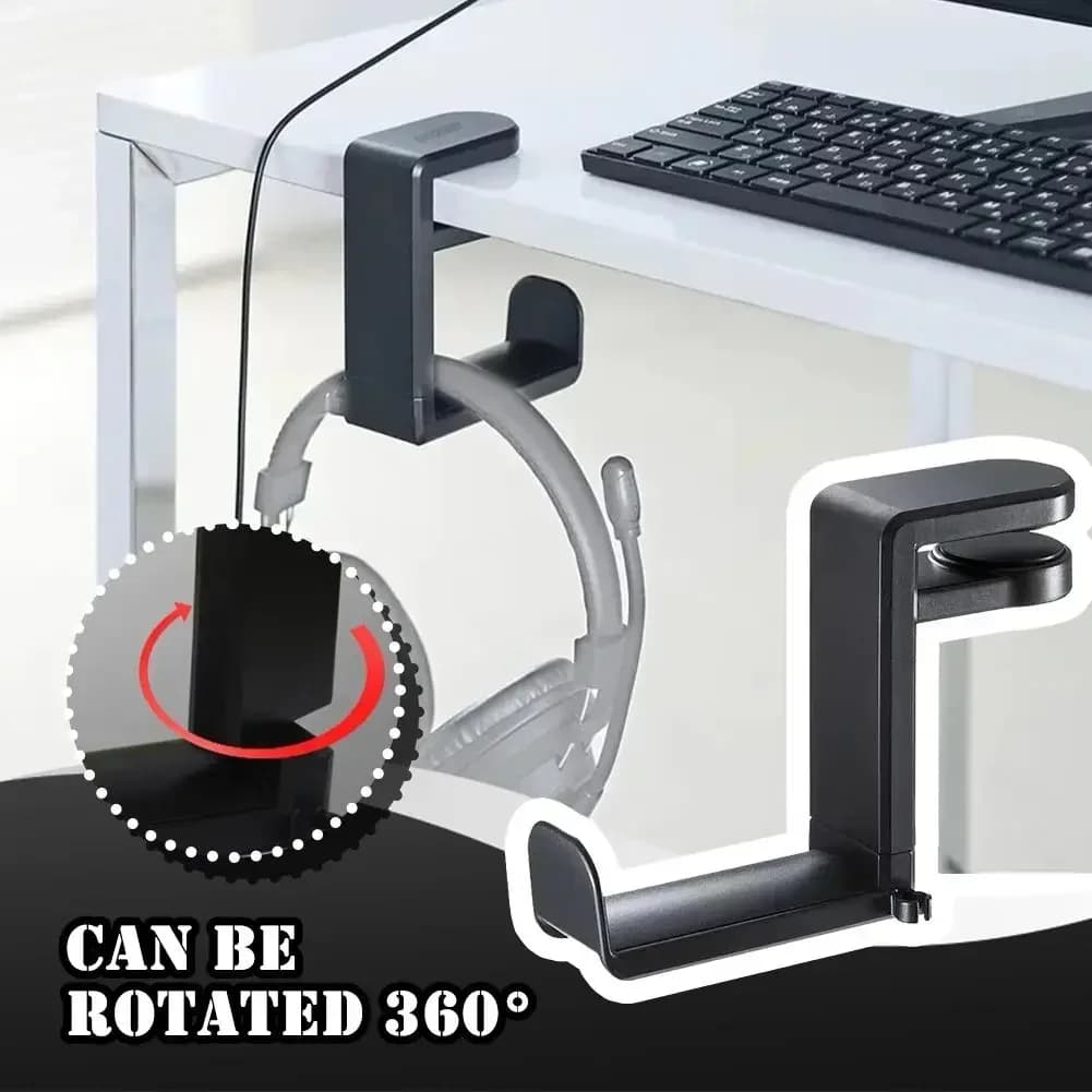 Headphone bracket Play headphone stand for PC mounted swivel under hook for desk hook earphone display with USB ports