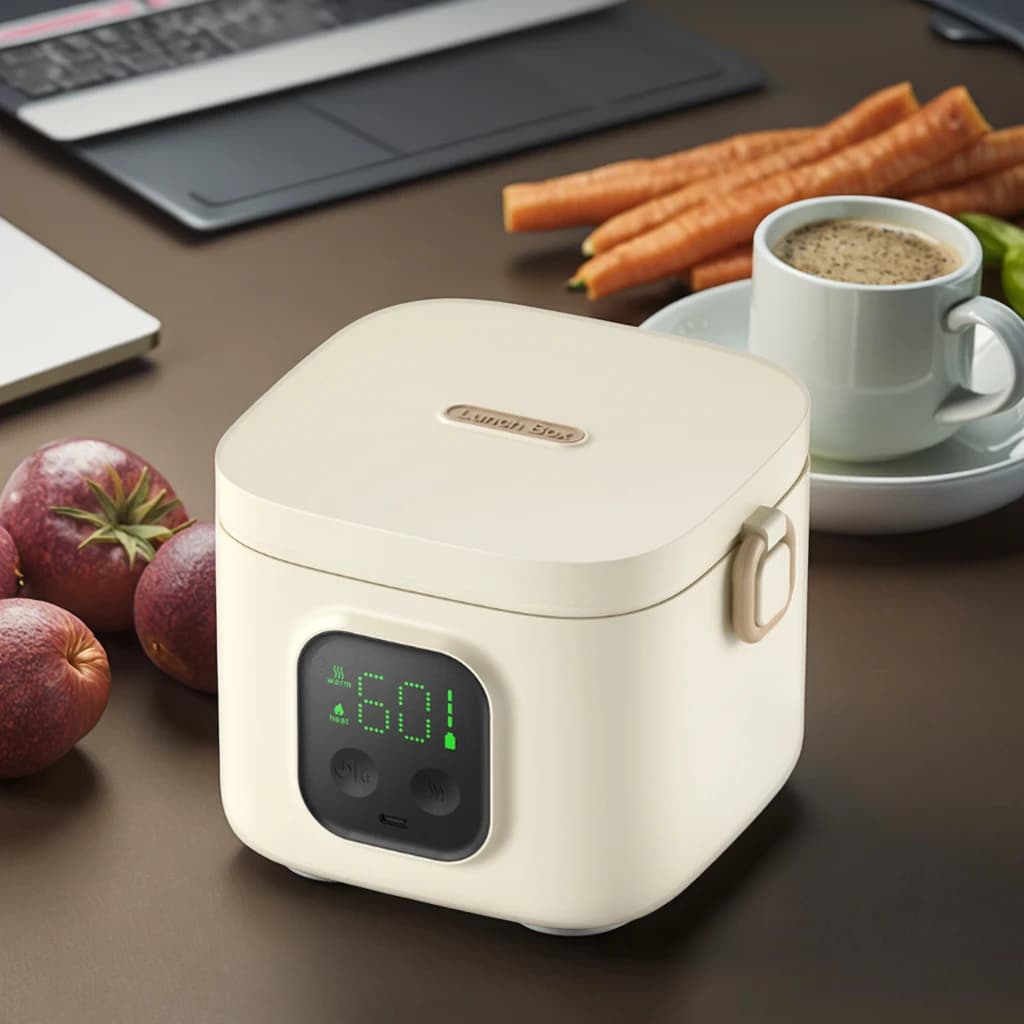 2025 OEM Design One-Touch Lunch Box elettrico automatico Contenitore per il pranzo riscaldato USB intelligente portatile Batteria per uso domestico all'aperto per auto per bambini
