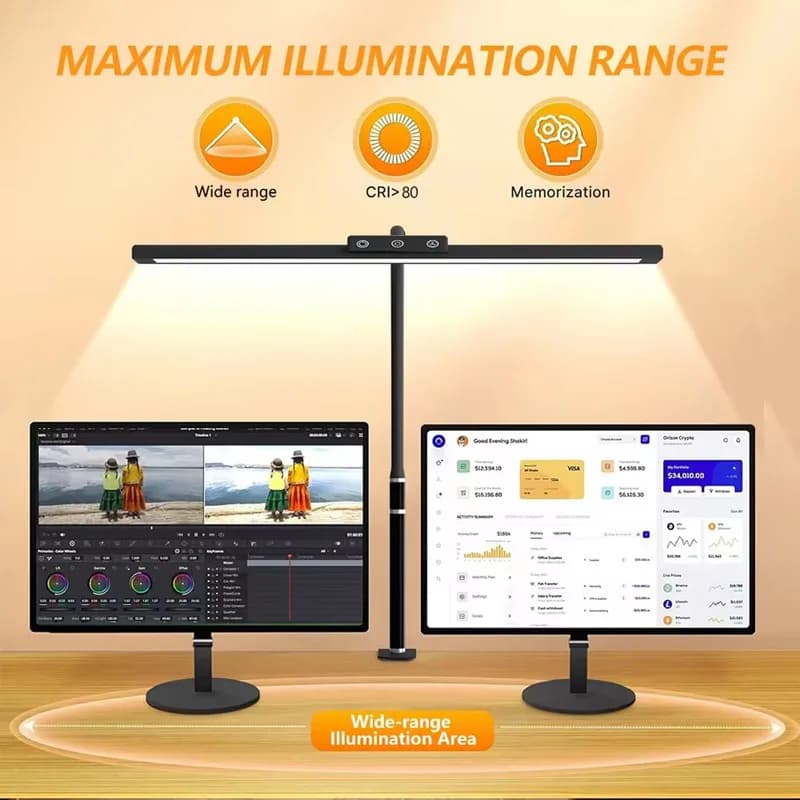 Lampada da scrivania a LED con collo flessibile e base a morsetto, alimentata tramite USB, illuminazione antiabbagliamento e delicata per gli occhi, adatta per uffici domestici