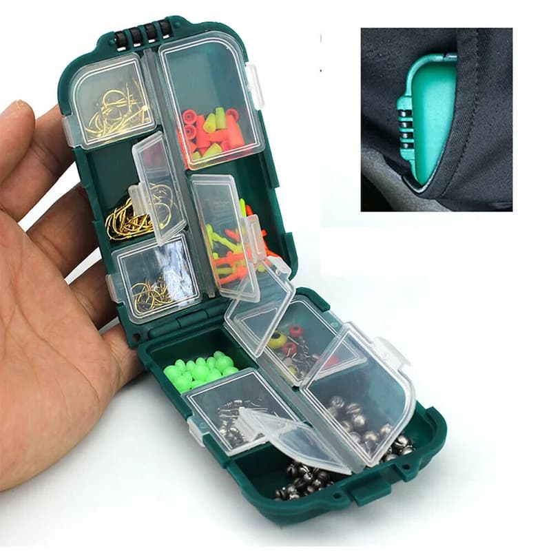 Fishing Storage Case Mini Fishing Tackle Spoon Hook Bait Box Waterproof Portable With Independent Grids Fishing Accessories