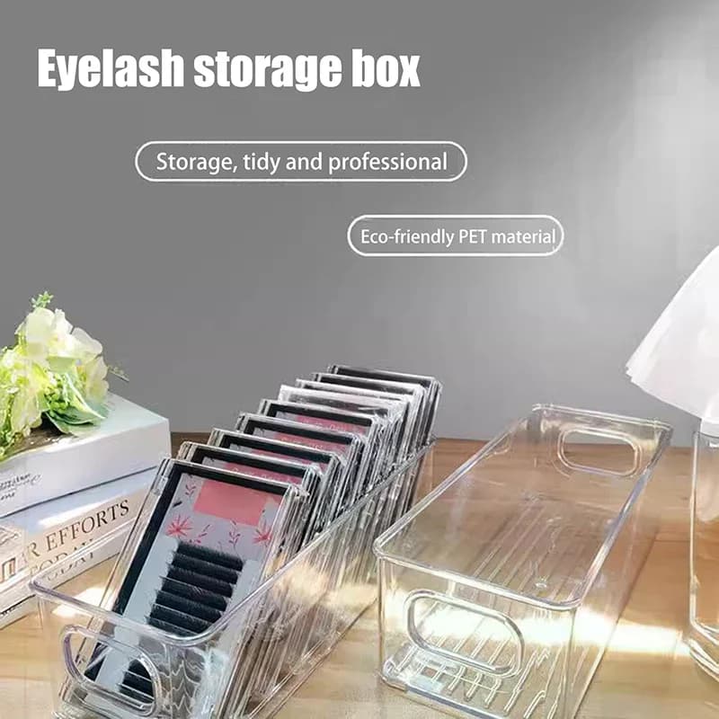 Organizzatore per trucco Ciglia finte Porta pallet per colla Scatola portaoggetti trasparente per ciglia Innesto Estensione ciglia