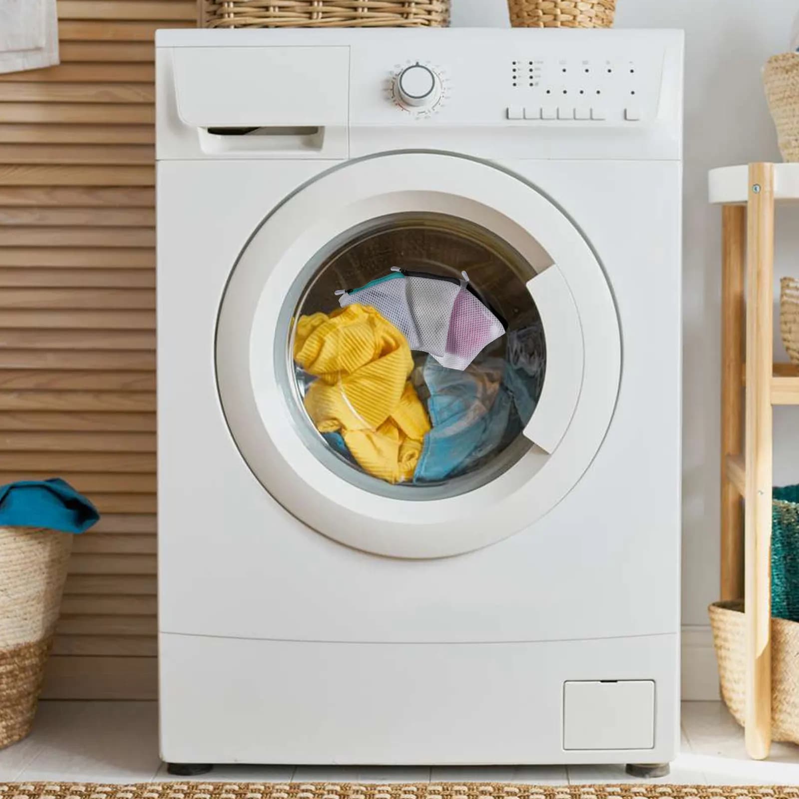 6Pcs Premium Mesh Laundry Bag Set Wash Machine Safe Bra Underwear Lingerie Protection Travel Sorting Dirty Clean Separation