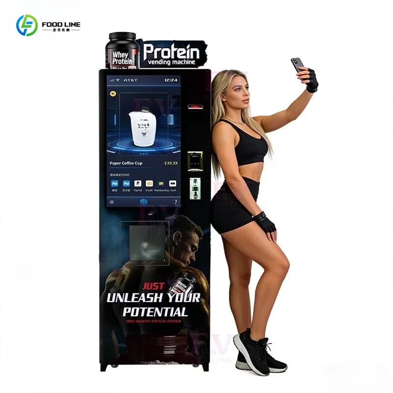 FL Protein Powder Vending Machine Automatic Powder Mixing System Smart Screen Commercial Dispenser Self-Service Gym Customized
