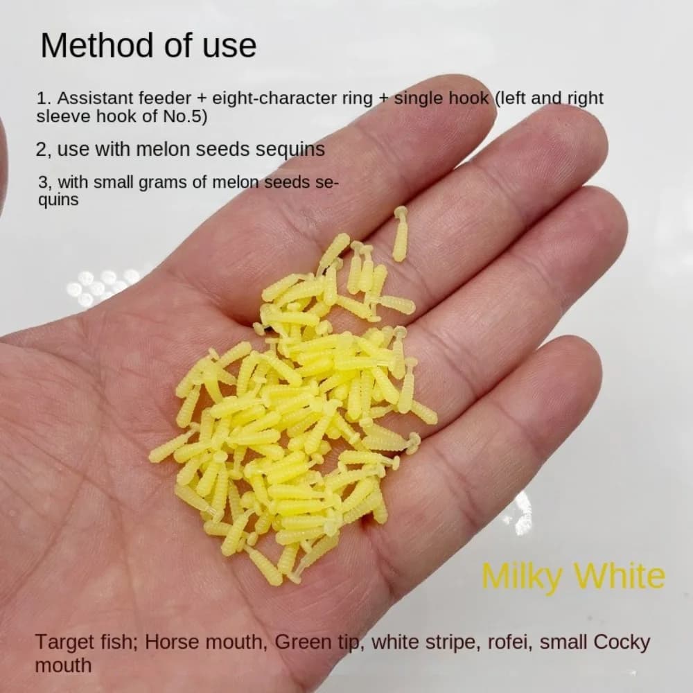 100PCS Outdoor Silicone Fishing Soft Lures T Tail 1cm Fishing Jig Lure 6 Colors Minnow Lures Fishing