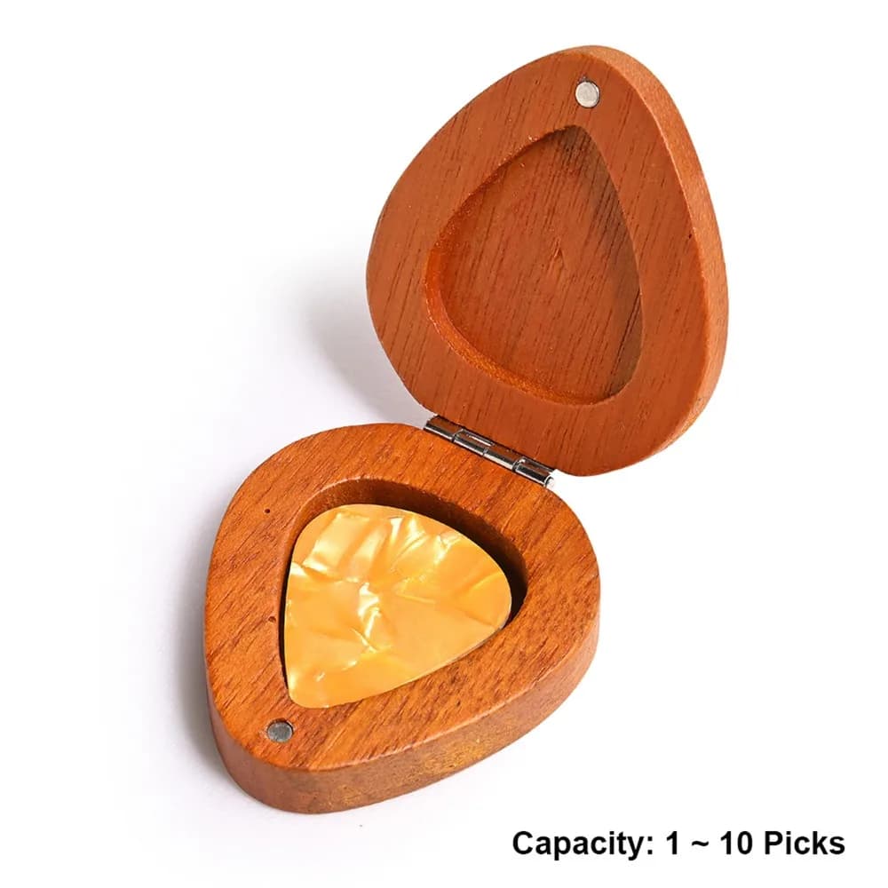 Exquisite Mahogany Guitar Picks Brown-red Guitar Plectrum Storage Box Guitar Picks For Guitar