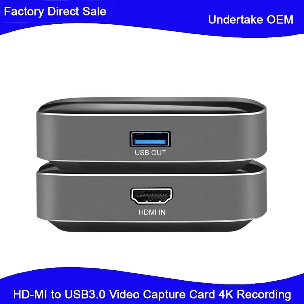 Vendita calda WINHI-VC-02 4K HD Gioco Trasmissione in diretta HD-MI a USB3.0 Scheda di acquisizione video Supporta la registrazione 4K Scheda di acquisizione HD-MI 2 Por