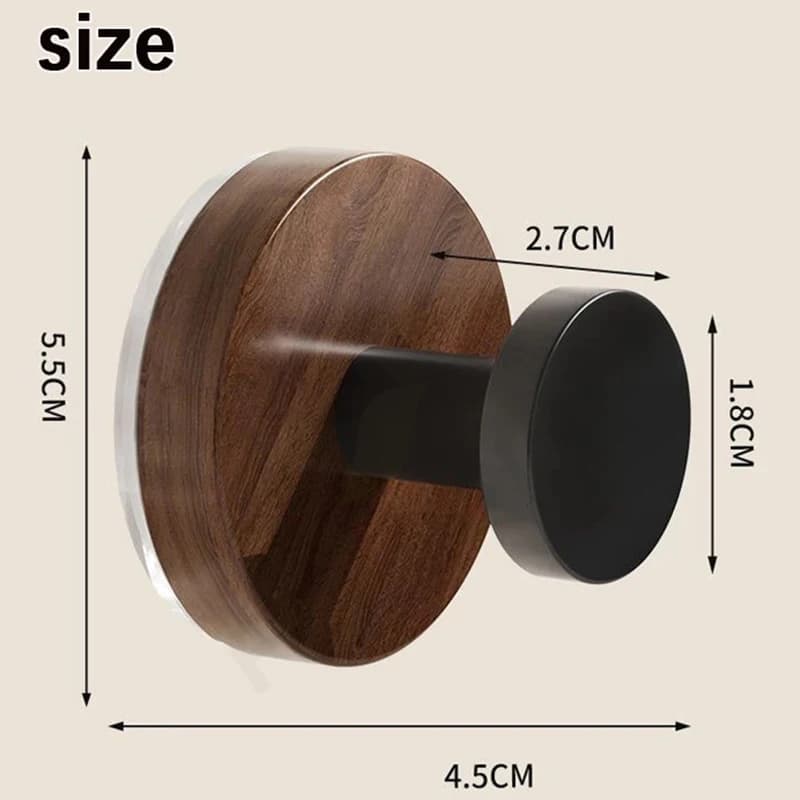 Ganci decorativi in legno di noce per appendere vestiti e asciugamani, maniglia per armadietti e cassetti, portaoggetti da parete, ganci a ventosa in legno