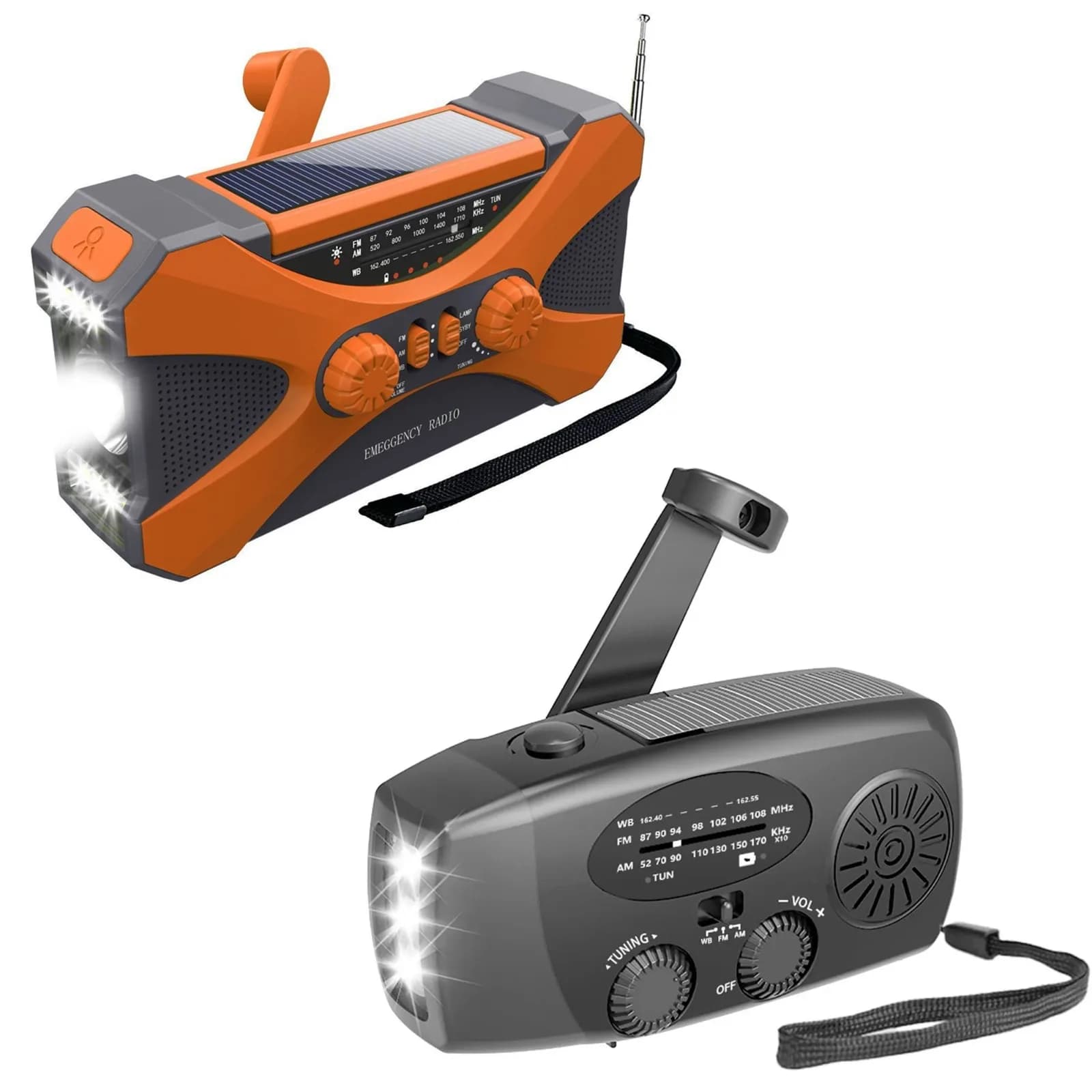 Emergency Weather Radio with 10000mAh Battery Power Bank, 2000mAh Hand Crank Backup, AM/FM/NOAA Alert, Dual Speakers, LED Flashlight, SOS Alarm, Solar/USB Powered, Durable Survival Gear for Camping, Hiking, Outdoor Travel & Disaster Preparedness