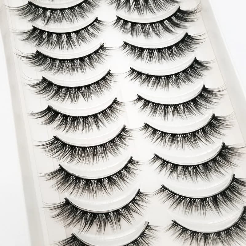 New 10 pairs of lashes makeup soft soft 3D faux mink fake eyelashes natural volume handmade mink eyelashes makeup fake eyelashes