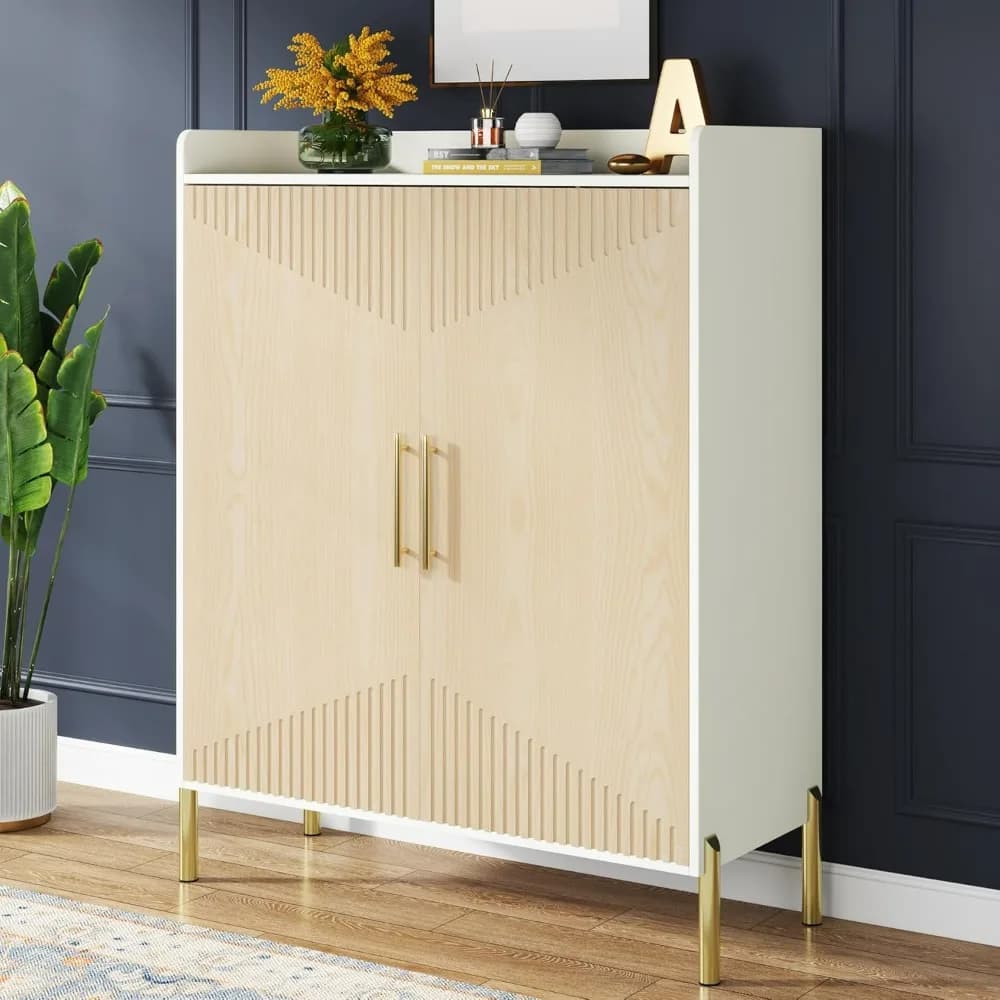 Grande scarpiera con ante, scarpiera da ingresso a 6 livelli con ripiani, 30 paia di organizer moderno per scarpiera per ingresso