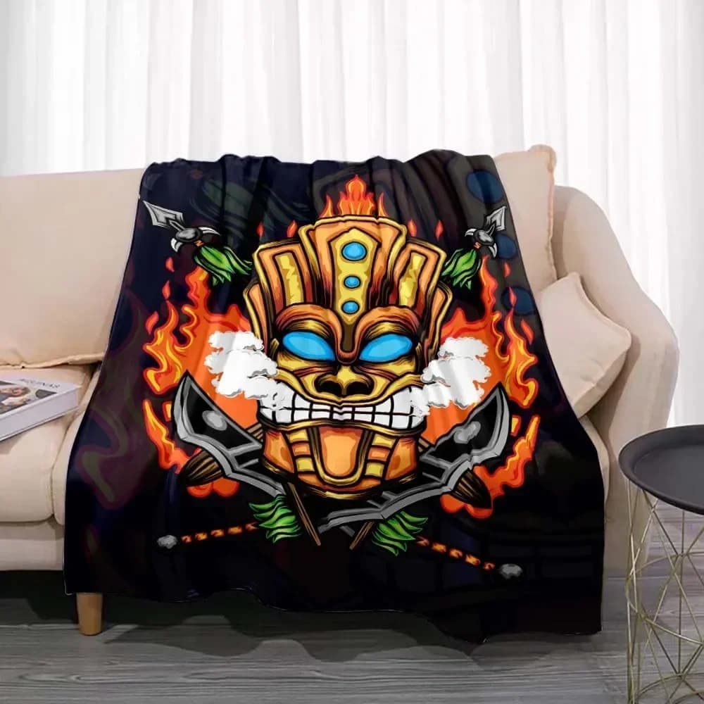 Coperta in flanella Tiki Bar Fashion, per l'estate, la spiaggia, Aloha Hawaii, accessori divertenti, decorazioni per la casa, la man cave, feste, pub e club