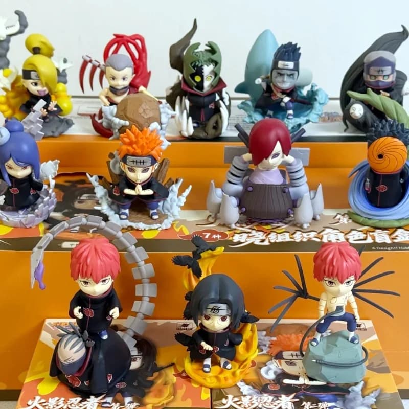 Genuino Naruto Shippuden Akatsuki Personaggio Cieco Scatola Carino Anime Action Figures Naruto Akatsuki Da Collezione Mistero Scatola Giocattolo Regalo