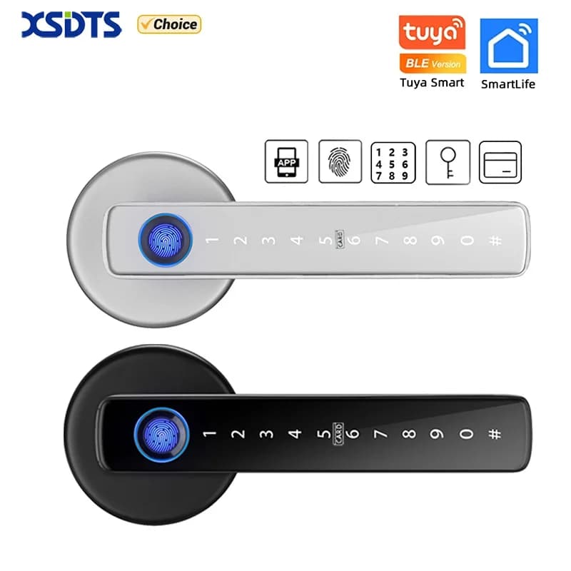 XSDTS M5 Tuya BLE Serratura per impronte digitali Serratura elettronica digitale con password/chiave/scheda IC/Smartlife/sblocco APP Tuya
