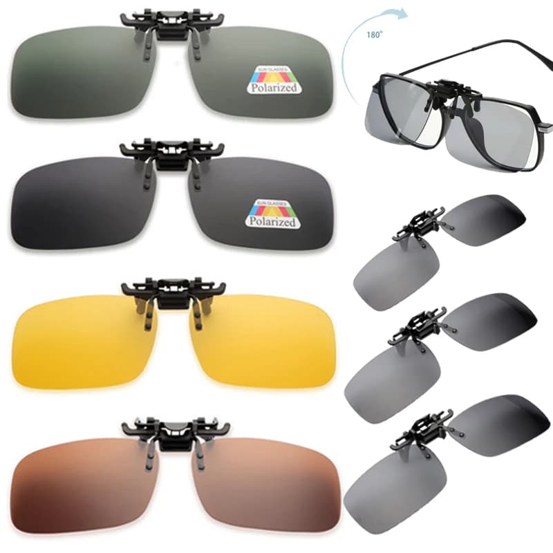 Occhiali da sole polarizzati per auto Occhiali da guida di sicurezza notturni Clip su occhiali per la visione notturna ribaltabili Occhiali da sole antiriflesso per conducente