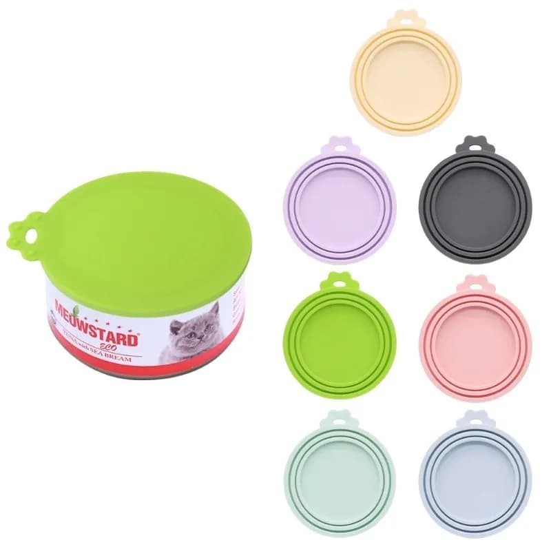 Coperchio in Silicone Riutilizzabile per Barattoli di Cibo per Animali, Senza BPA, Universale per la Maggior Parte dei Contenitori per Cani e Gatti, Sigillo Sicuro che Preserva la Freschezza
