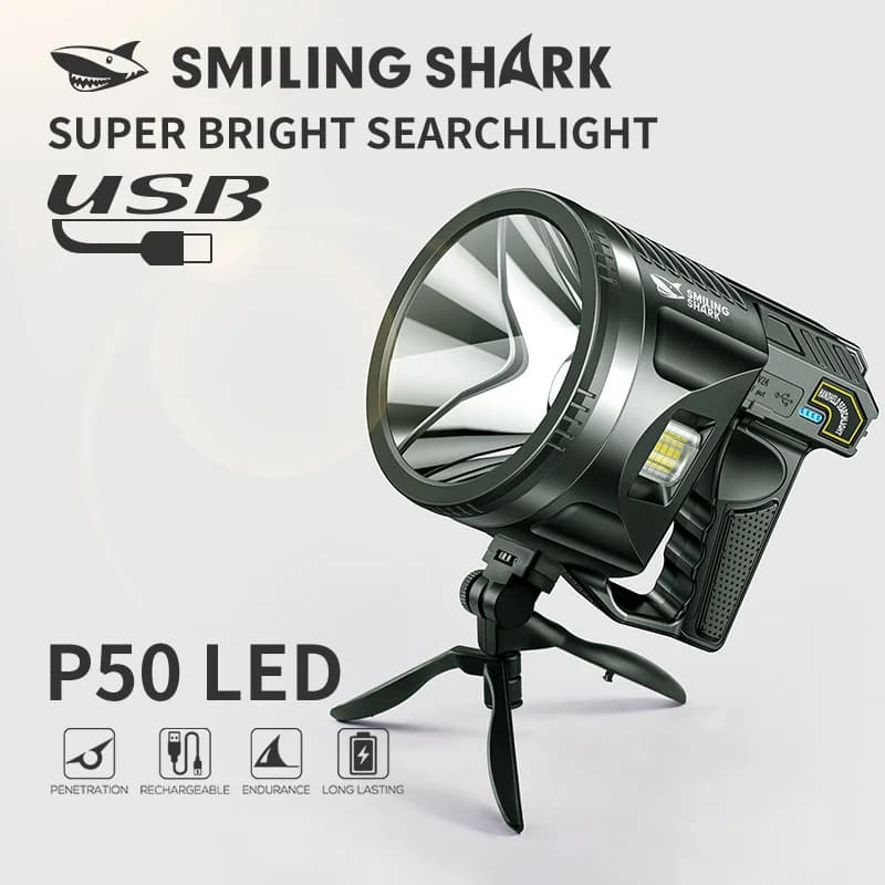 SMILINGSHARK ST5129 potente proiettore ricaricabile, torcia P50 Super luminosa, perfetta per attività all'aperto come il campeggio