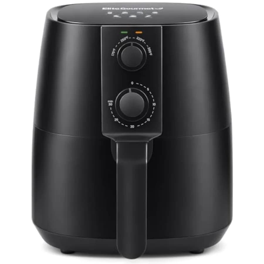 EAF4617 Digital Cooling Air Fryer 1350 Watt, Oil-Free Kitchen, Timer and Temperature Controls, 4 Quarts, Black