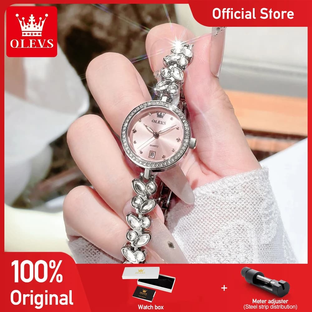 OLEVS 5679 Women Watches Fashion Elegant Quartz Watch Waterproof Luminous Ladies Date Watch Girls Gift Box Original Brand Reloj