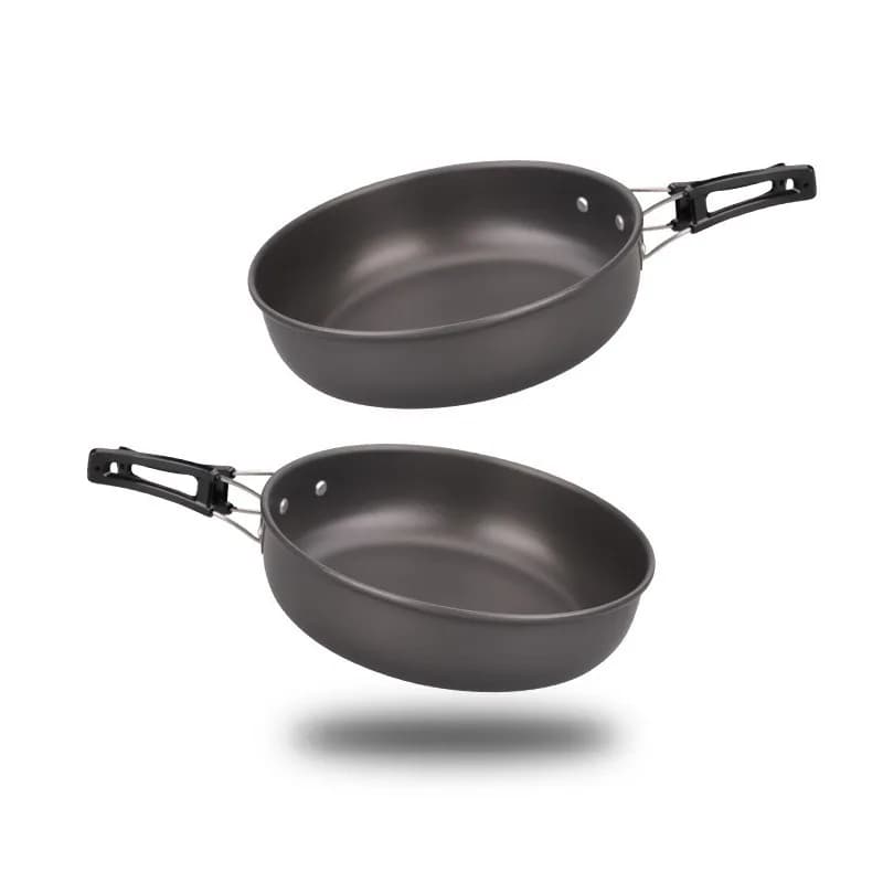 Camping Alloy Cooking Pan 18cm 20cm 22cm Lightweight Cooking Fry Pan