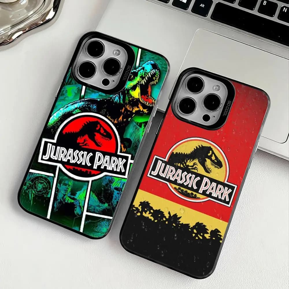 J-Jurassic P-Park D Phone Case For IPhone 17 16 15 14 13 12 11 Pro Max Air Multicolor Opaco Laser Metallic Aurora Fonda